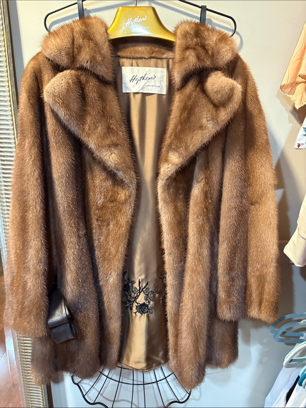 HYTKEN’S of Louisville, KY Chestnut  Fur Pea Coat in Rich Brown